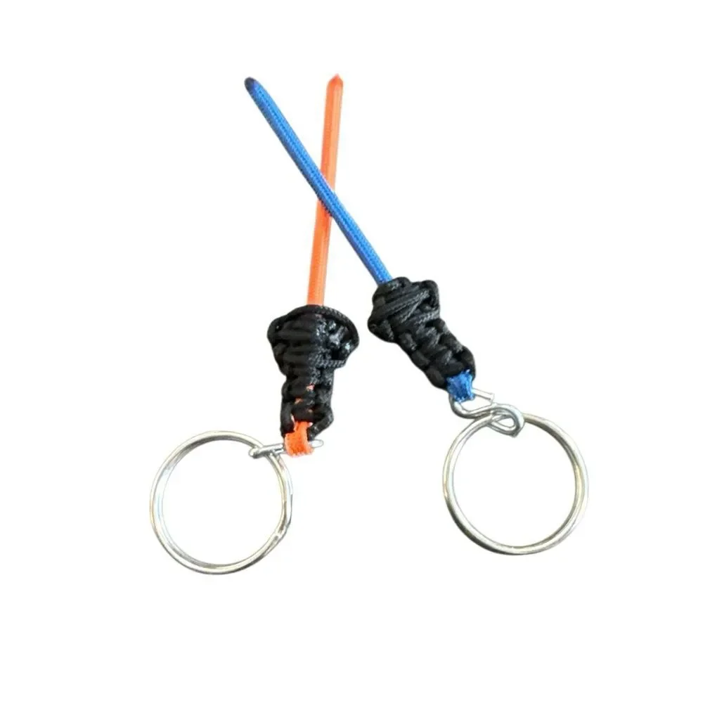 Handmade Set of 2 Paracord Space Saber Keychains Blue Orange NWOT